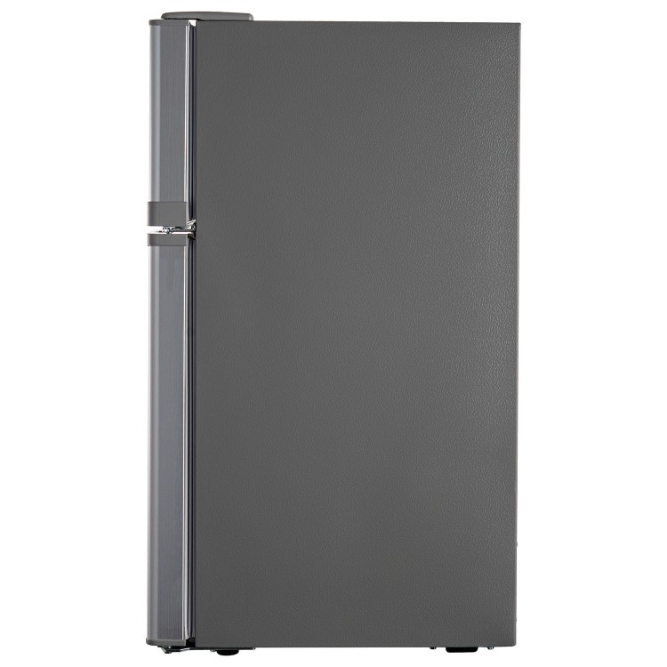 Refurbished electriQ eiQUFFS Freestanding 80 Litre 70/30 Under Counter Fridge Freezer Silver