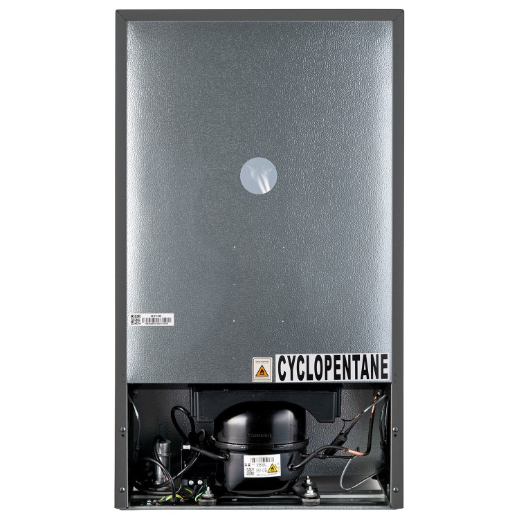 Refurbished electriQ eiQUFFS Freestanding 80 Litre 70/30 Under Counter Fridge Freezer Silver