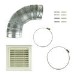 Universal 120-125mm Diameter Kitchen Cooker Hood 3m Ducting Kit with Flat Vent