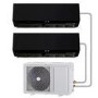 GRADE A1 - Multi-split 24000 BTU Black Inverter Air Conditioner with single outdoor unit and two 12000 BTU indoor units
