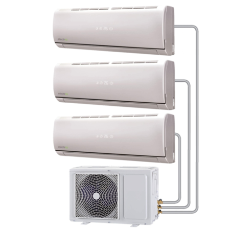 electrIQ 3 x 9000 BTU Wall Mounted Air Conditioner with Heating Function