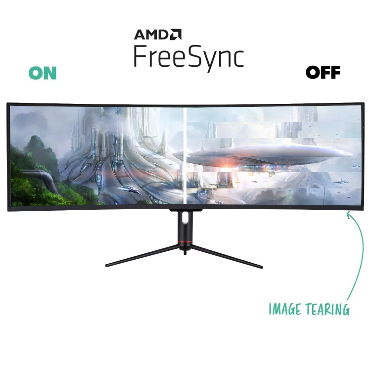 Refurbished electriQ 49" VA 5K 240Hz 1ms Super UltraWide Curved Gaming Monitor