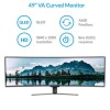 electriQ 49&quot; QLED 144Hz Full HD Super UltraWide Curved Monitor 