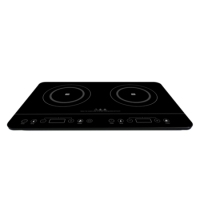 Refurbished electriQ eiq2indport 2 Zone Portable Induction Hob with Touch Controls