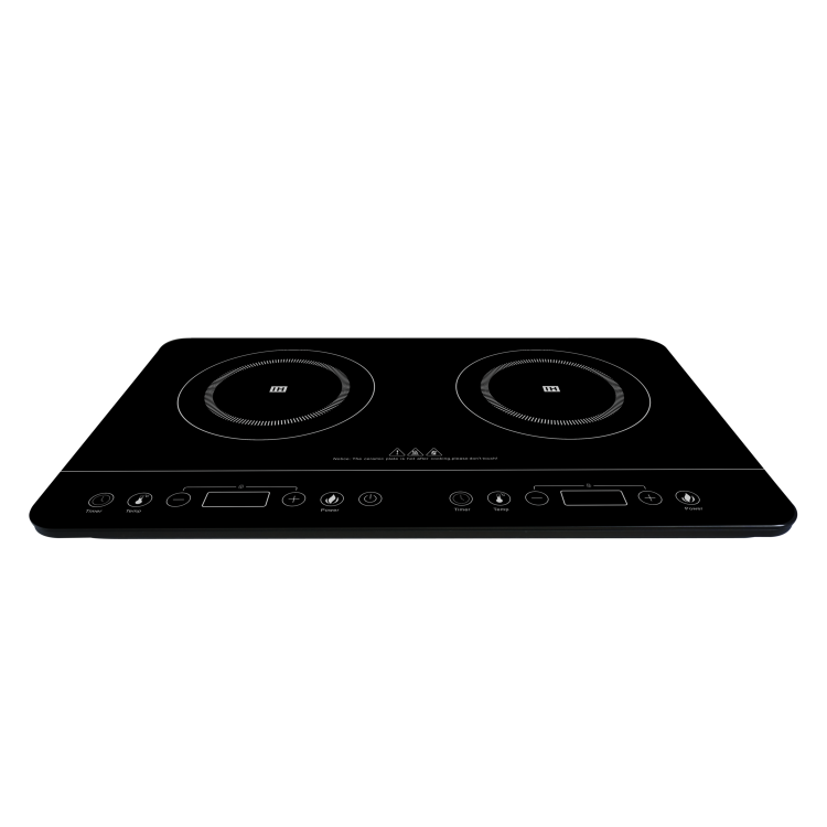 Refurbished electriQ eiq2indport 2 Zone Portable Induction Hob with Touch Controls