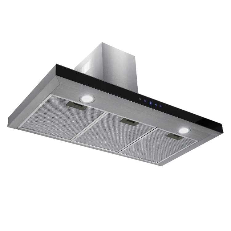 electriQ 90cm Slimline Touch Control Cooker Hood - Stainless Steel