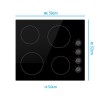 electriQ 60cm 4 Zone Ceramic Hob with Knob Controls