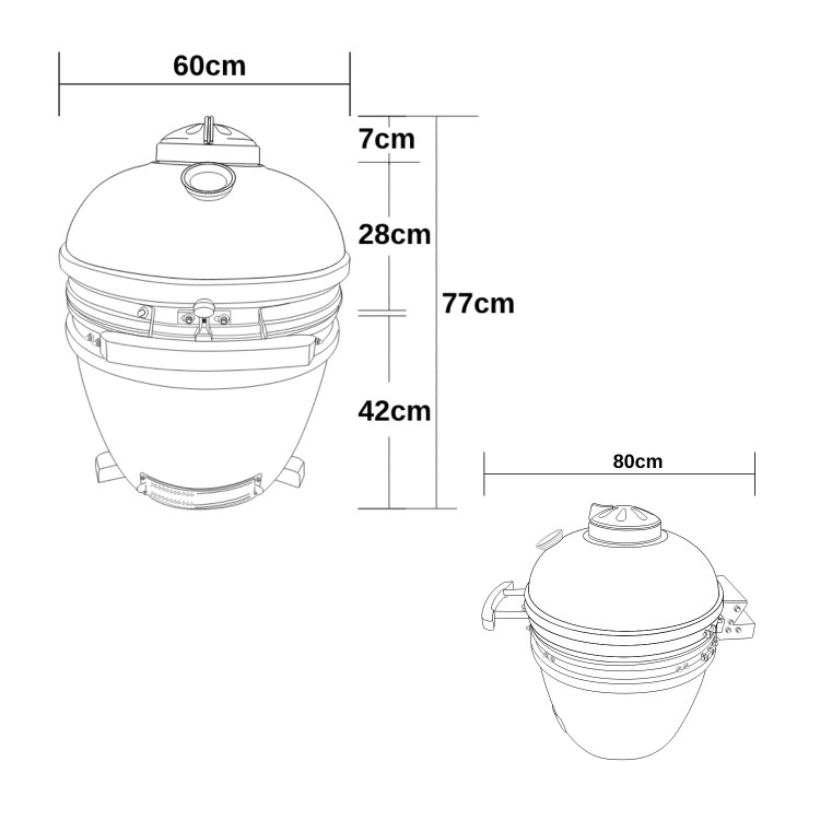 Refurbished Boss Grill The Egg XL - 22 Inch Ceramic Kamado Style Charcoal Egg BBQ Grill