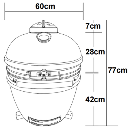 Refurbished Boss Grill The Egg XL - 22 Inch Ceramic Kamado Style Charcoal Egg BBQ Grill 