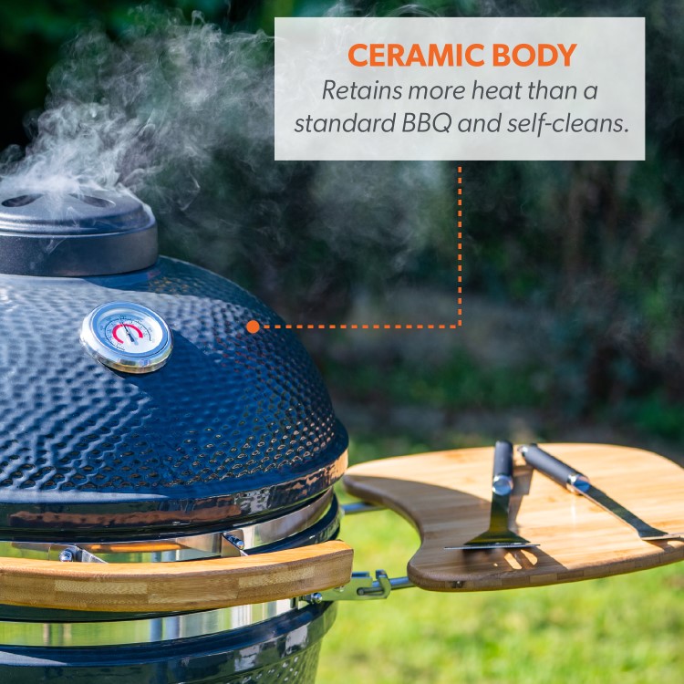 Refurbished Boss Grill The Egg XL - 22 Inch Ceramic Kamado Style Charcoal Egg BBQ Grill 