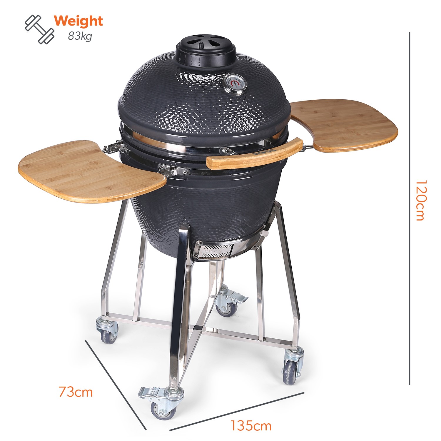 Refurbished Boss Grill The Egg XL 22 Inch Ceramic Kamado Style Charcoal Egg BBQ Grill Refurbished Boss Grill The Egg XL 22 Inch Ceramic Kamado Style Charcoal Egg BBQ Grill