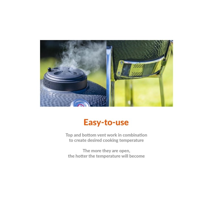 Refurbished Boss Grill The Egg XL - 22 Inch Ceramic Kamado Style Charcoal Egg BBQ Grill 