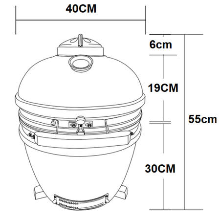Refurbished Boss Grill The Egg XS - 15 Inch Ceramic Kamado Style Charcoal Egg BBQ Grill - Grey