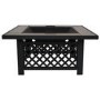 electriQ Square Wood Burning Fire Pit with Tiled Rim