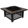 electriQ Square Wood Burning Fire Pit with Tiled Rim