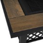 electriQ Square Wood Burning Fire Pit with Tiled Rim