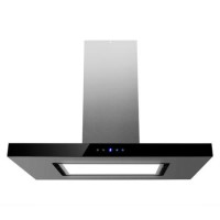 electriQ 90cm Island Cooker Hood with LED Panel - Black Glass electriQ 90cm Island Cooker Hood with LED Panel - Black Glass