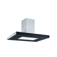 Refurbished electriQ eiqislandled 90cm Island Cooker Hood LED Panel With Glass Black