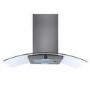electriQ 100cm Curved Glass Island Cooker Hood - Stainless Steel