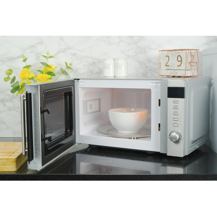 electriQ 20L 800W Freestanding Microwave with Digital Display - Stainless Steel