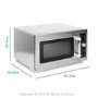 electriQ 34 litre 1000w Flatbed Commercial Heavy Duty Freestanding Microwave in Stainless Steel