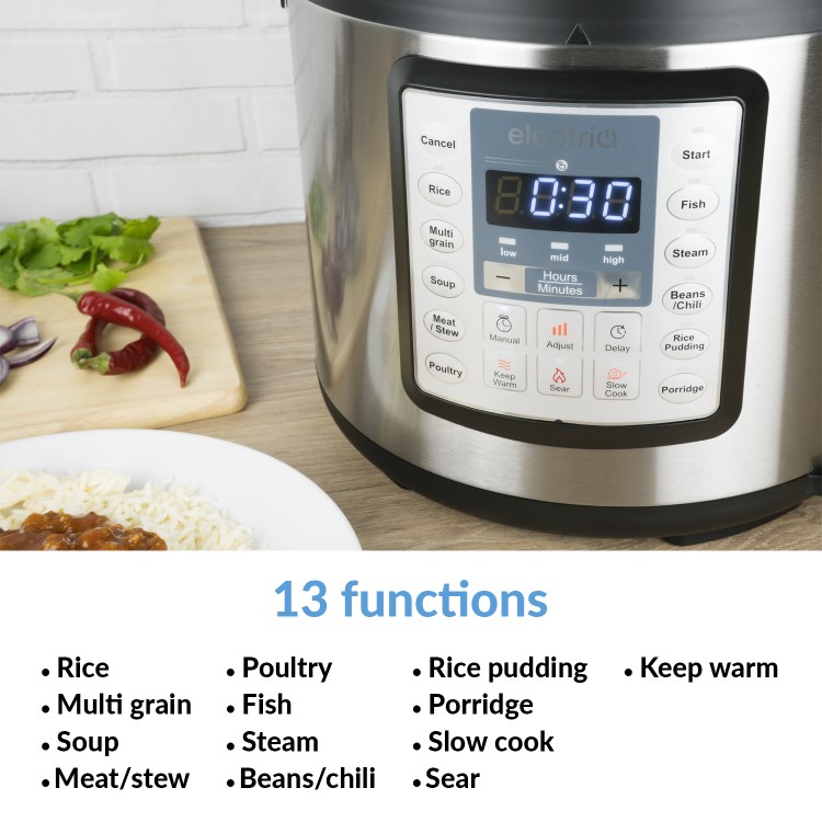 electriQ 5.5L 12-in-1 Electric Multifunctional Pressure Cooker