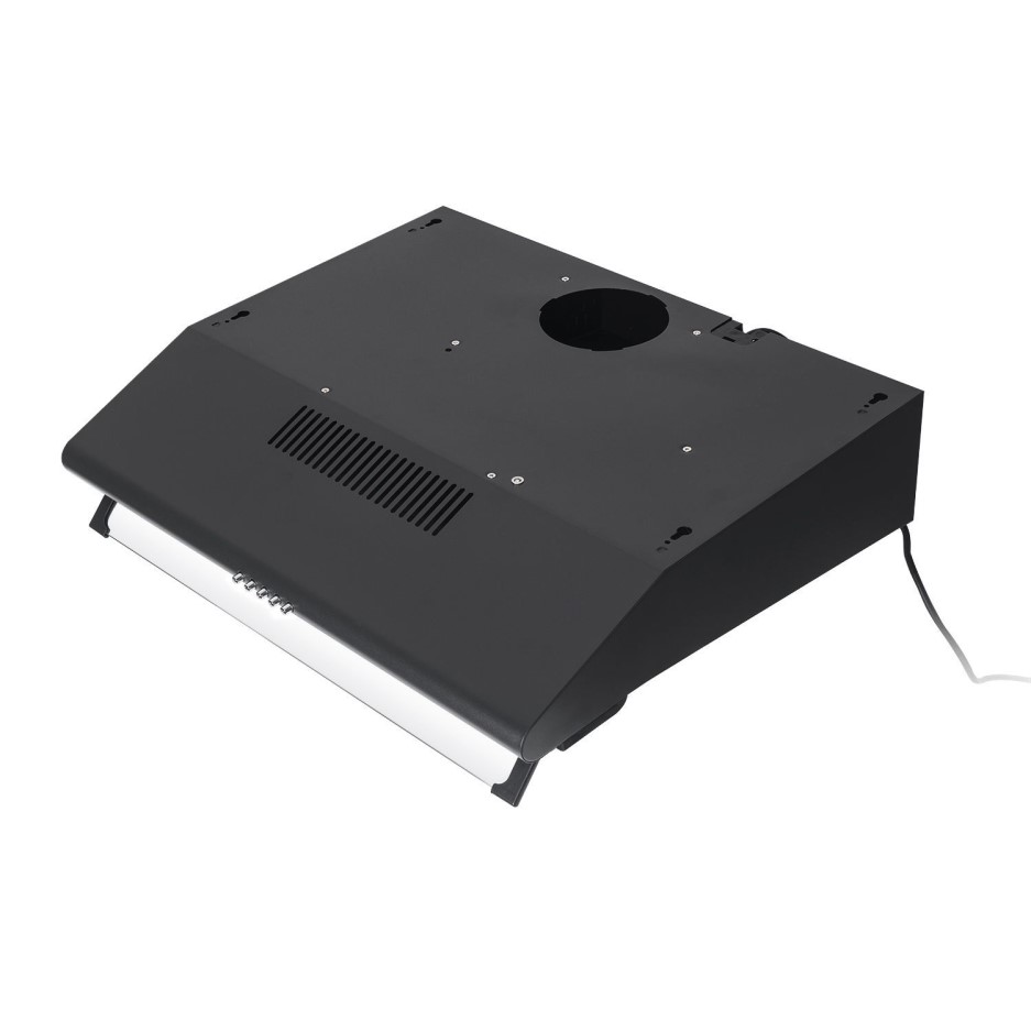 electriQ 60cm Top & Rear Venting Visor Cooker Hood Black BuyItDirect.ie