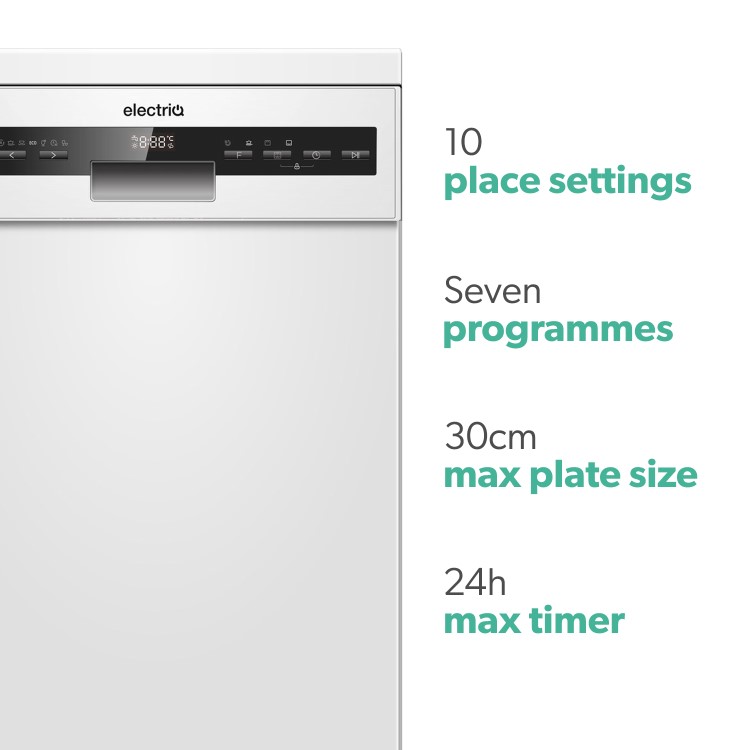 Refurbished electriQ 10 Place Freestanding Dishwasher White