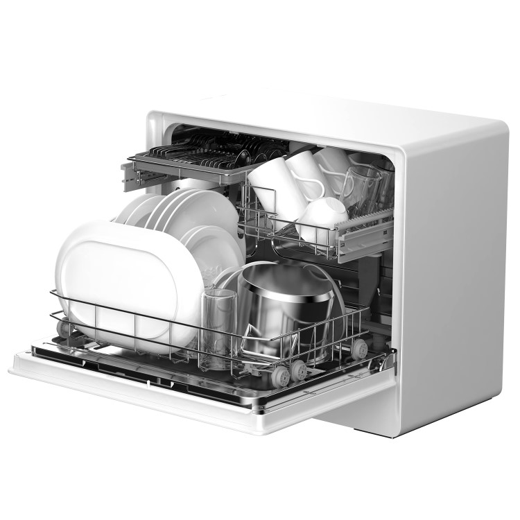 electriQ Series 2 Mini Table Top Dishwasher - White
