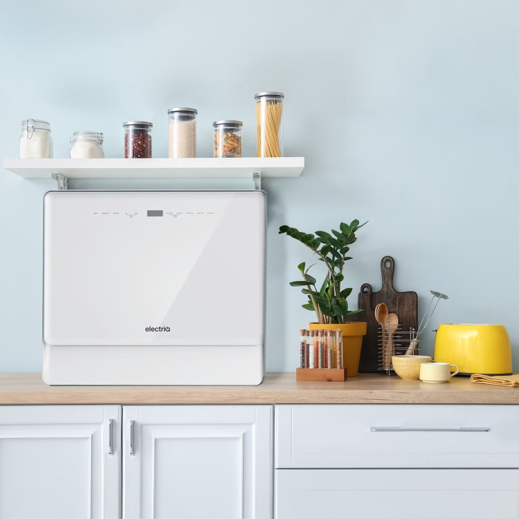 electriQ Series 2 Mini Table Top Dishwasher - White