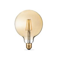Box Opened electriQ Dimmable Smart Wifi Filament Globe Bulb Large with E27 screw base - Smoked Amber finish - Alexa & Google Home compatible