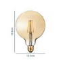 Box Opened electriQ Dimmable Smart Wifi Filament Globe Bulb Large with E27 screw base - Smoked Amber finish - Alexa & Google Home compatible