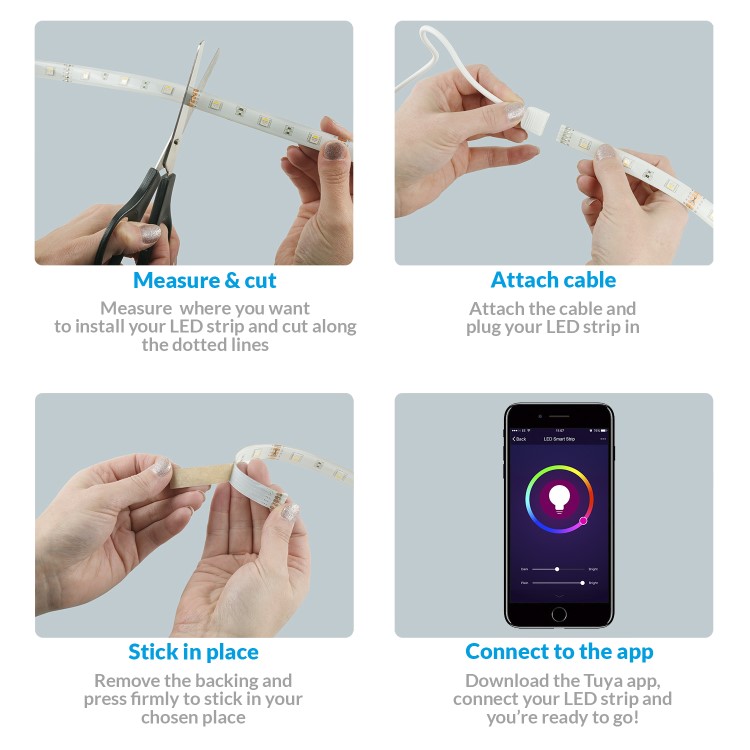 3 Metre Wifi Smart Colour LED Backlight Strip - Cut to size