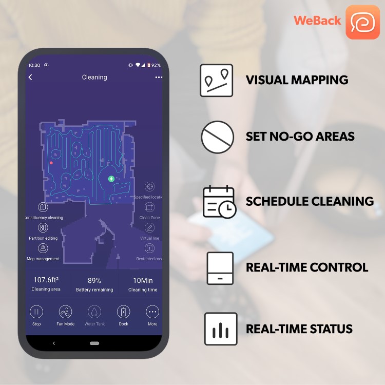 Refurbished electriQ iQlean-GR01 ALIX Robot Vacuum Cleaner 3500Pa Suction Gyro Navigation and HEPA Filter