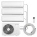 electriQ iQool Multi-Split 3 x 9000 BTU Smart Wall Mounted Split Air Conditioner with Heat Pump - Pipe Kits Included