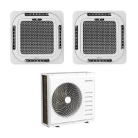 electriQ iQool Multi-Split 1 x 18000 BTU / 1 x 12000 BTU Smart Ceiling Cassette Air Conditioner with Heat Pump - 5m Pipe Kit Included