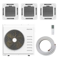 electriQ iQool Multi-Split 2 x 18000 BTU / 1 x 12000 BTU Smart Ceiling Cassette Air Conditioner with Heat Pump - 5m Pipe Kit Included