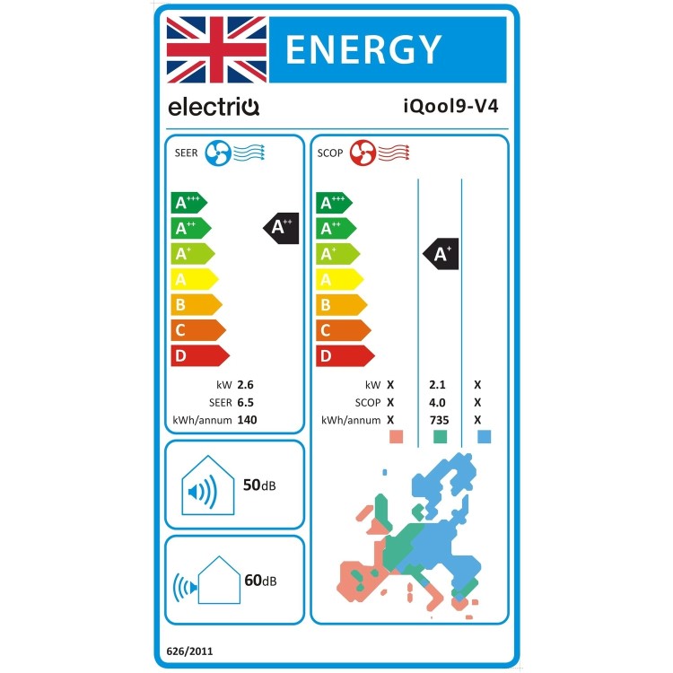 Refurbished TCL 9000 BTU WIFI Smart A++  easy-fit DC Inverter Wall Split Air Conditioner with 5 Metre Pipe Kit