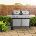 iqdfbbq Boss Grill Premium Dual Fuel - 2 Burner Dual Fuel BBQ Grill with Side Burner - Stainless Steel