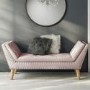 Safina Velvet Hallway Bench Seat with Stud Detailing in Baby Pink