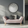 Safina Velvet Hallway Bench Seat with Stud Detailing in Baby Pink