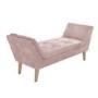 Safina Velvet Hallway Bench Seat with Stud Detailing in Baby Pink