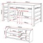 Seconique Lollipop Girls Mid Sleeper Bed in White and Pink
