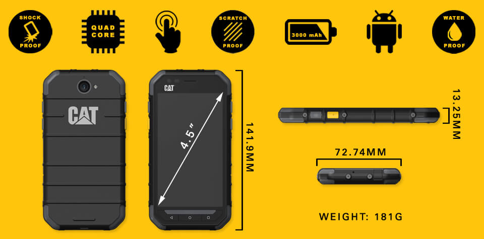 CAT S30 Dimensions