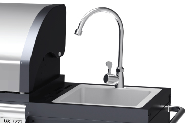 Sink with running water