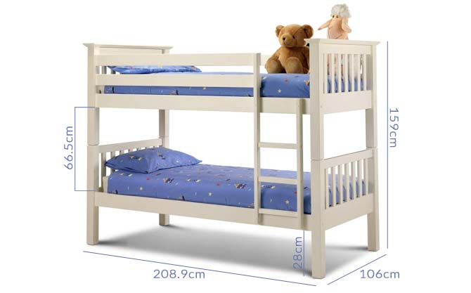 Barcelona White Bunk dimensions