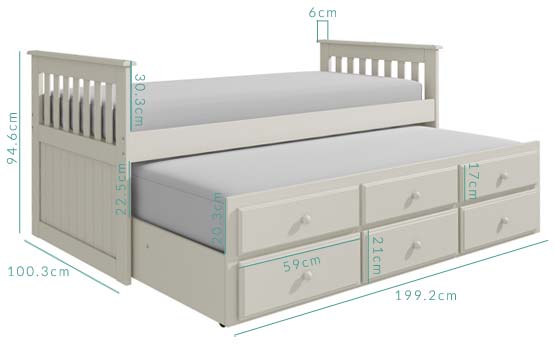 oxford captain bed dimensions