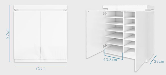 Tiffany shoe cabinet dimensions