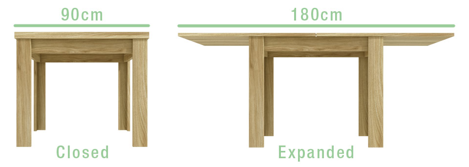 New Town Flip-Top Dining Table dimensions