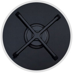 Four burners including wok burner